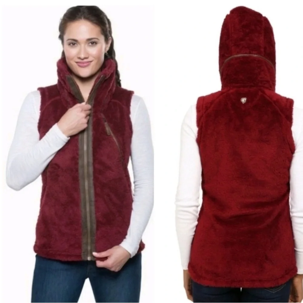 Kuhl Flight Fleece maroon/brown convertible vest M - Picture 3 of 12